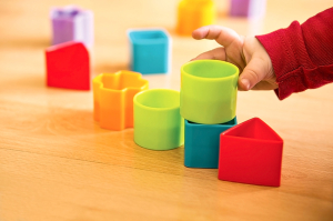 Child playing with toys