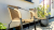 Plastic furniture on garden patio